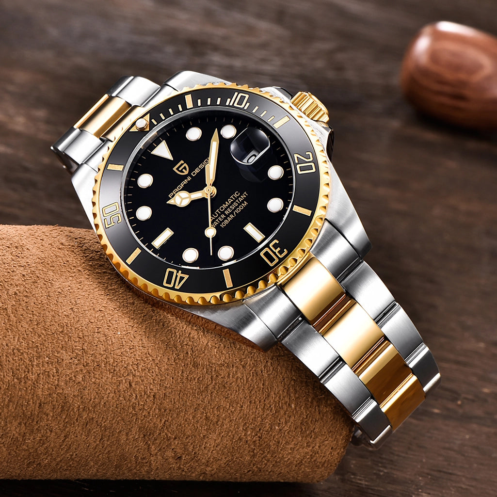 Pagani Design PD-1639 Automatisk Dykkerklokke Gull-Svart