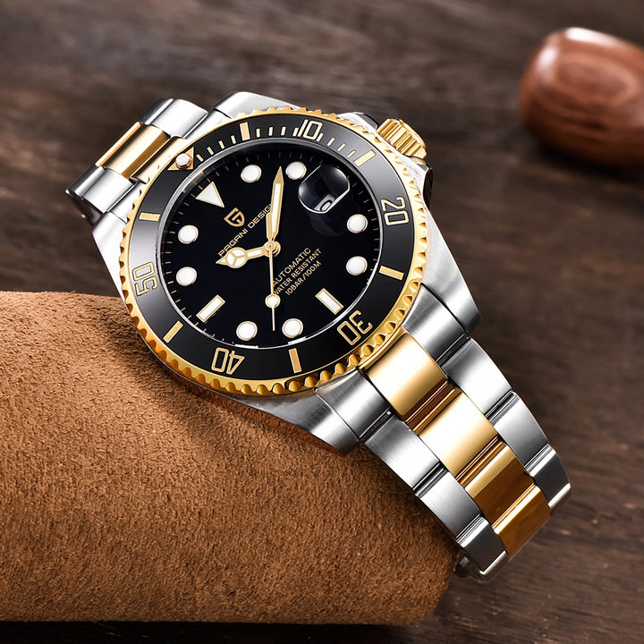 Pagani Design PD-1639 Automatisk Dykkerklokke Gull-Svart