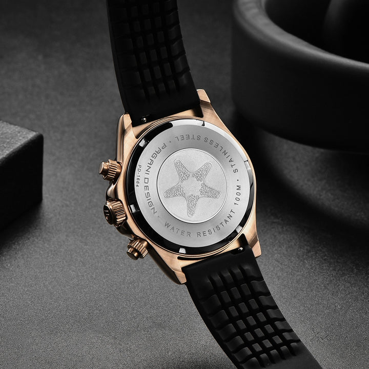 Pagani Design PD-1664 Meca-kvarts Sportsklokke Rosegull