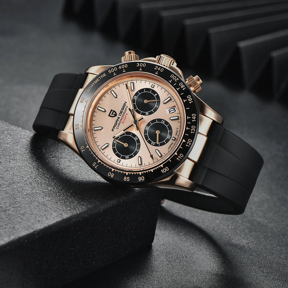 Pagani Design PD-1664 Meca-kvarts Sportsklokke Rosegull