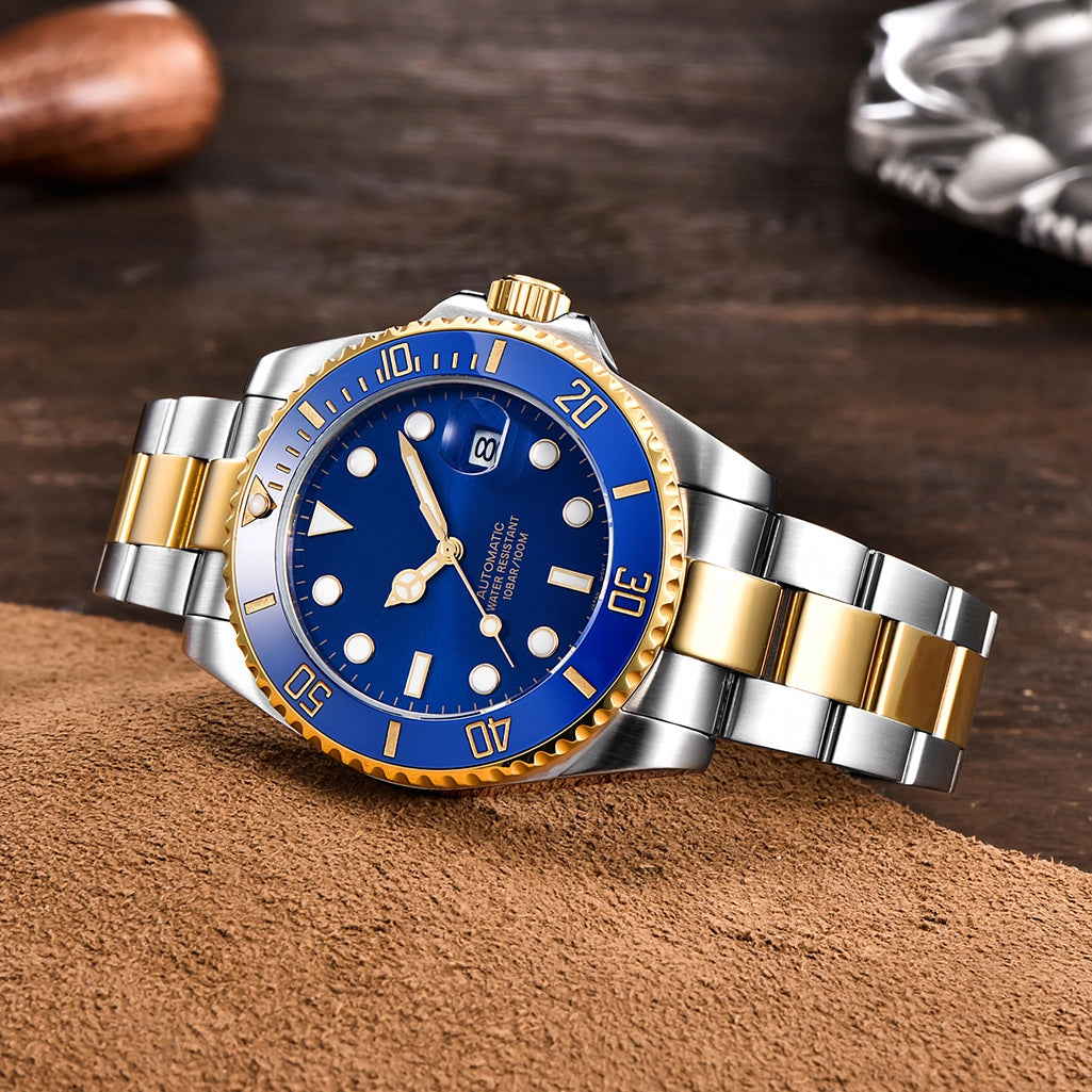 Pagani Design PD-1639 Automatisk Dykkerklokke Gull-Blå