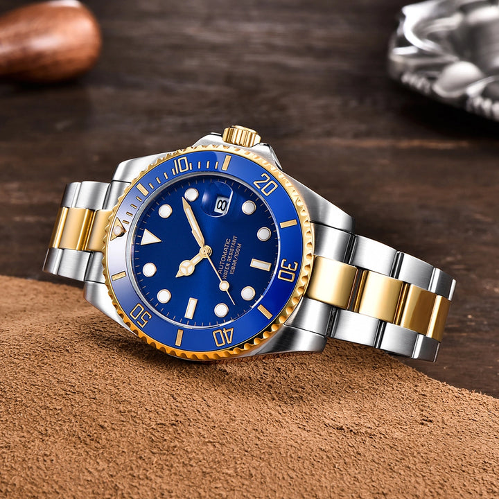 Pagani Design PD-1639 Automatisk Dykkerklokke Gull-Blå